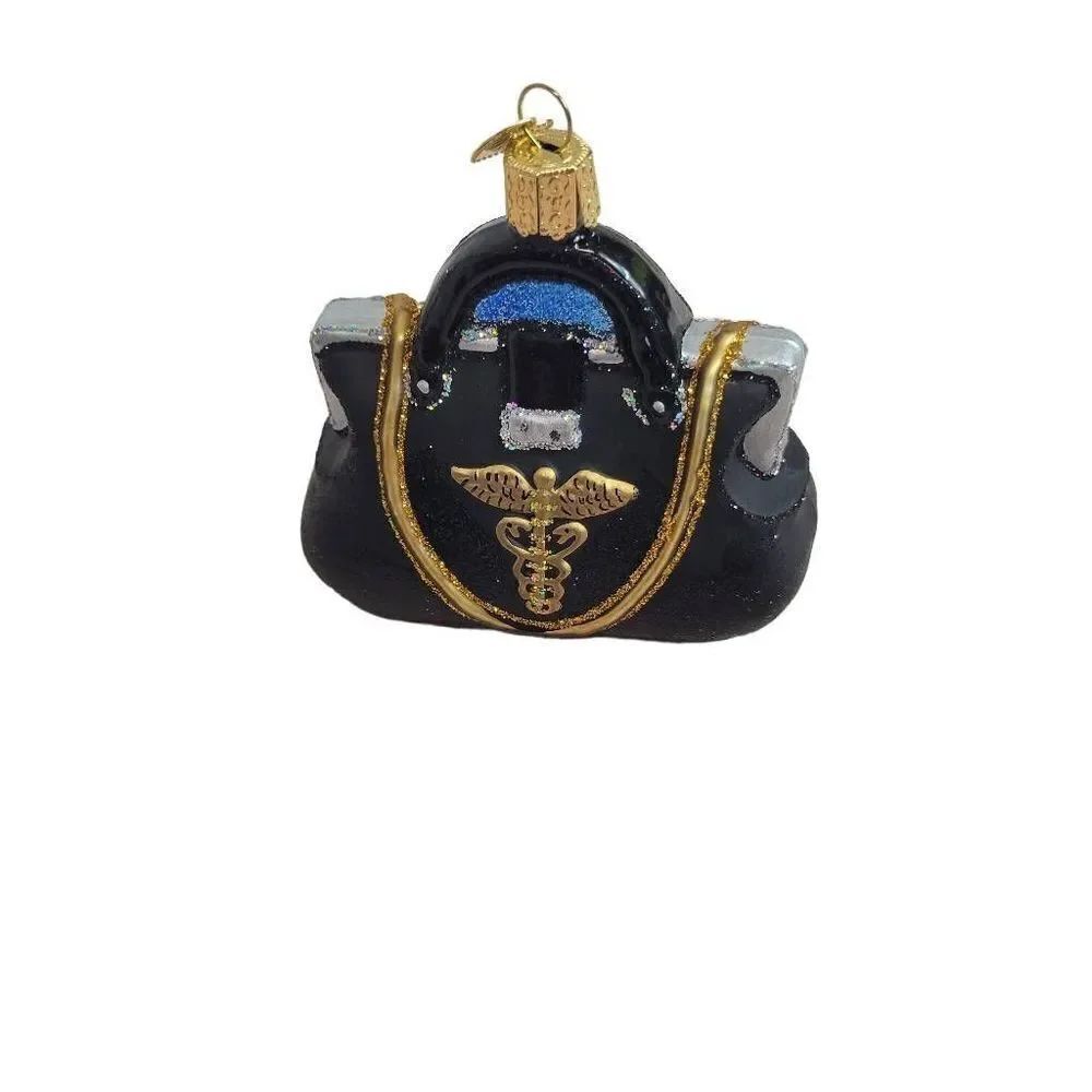 Old World Christmas DOCTORS BAG Glass Ornament Dr Medical 36084